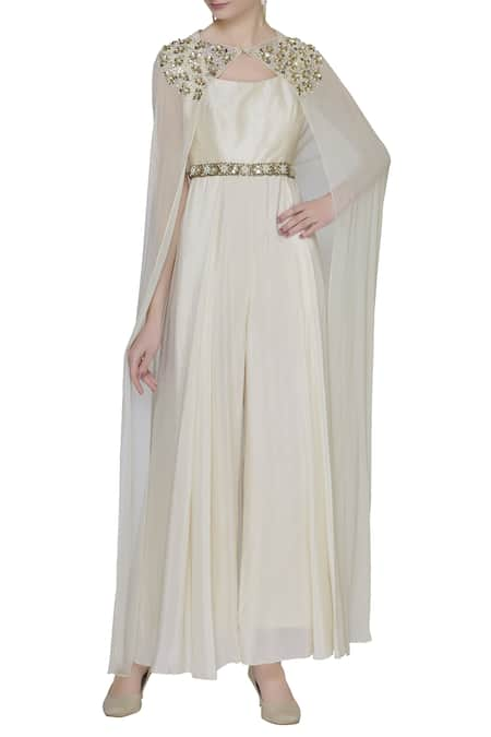 Nidhika Shekhar Embellished Cape Jumpsuit 