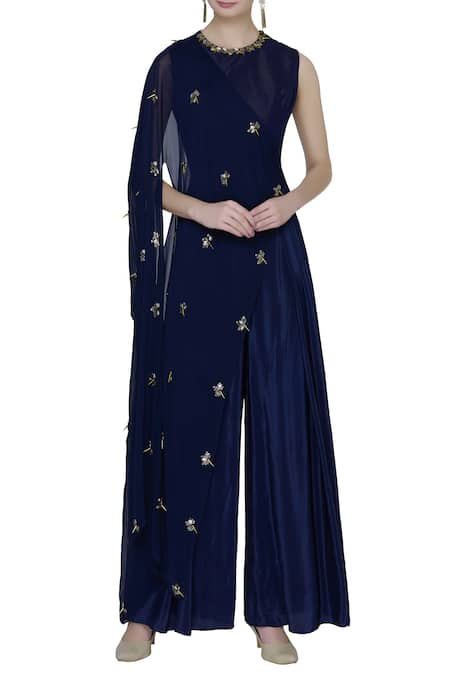 Nidhika Shekhar Jumpsuit with Embroidered Cape 