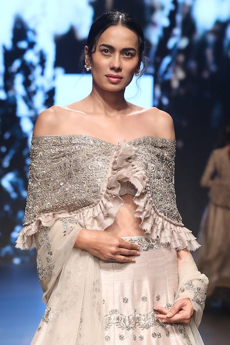 Jayanti Reddy Beige Embroidered Cape With Lehenga Online at Aza Fashions Jayanti Reddy_Beige Embroidered Cape With Lehenga _Online_at_Aza_Fashions