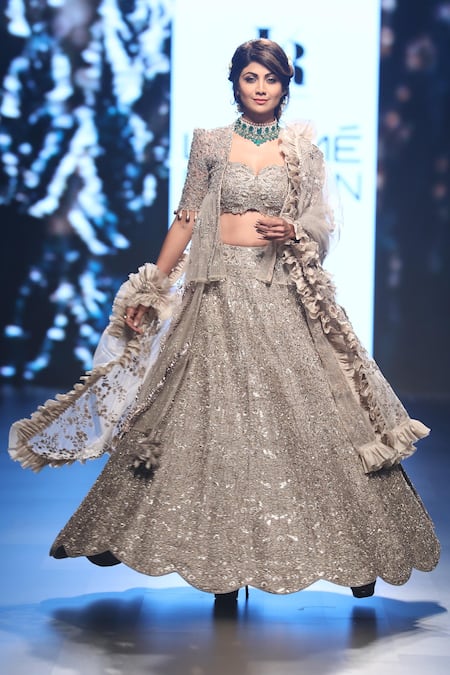 Jayanti Reddy_Beige Embroidered Lehenga Set _Online_at_Aza_Fashions