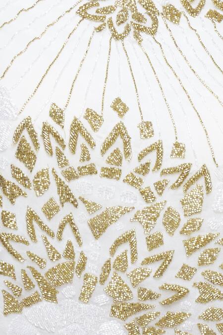 Mahima Batra White Embroidered Cape Lehenga Set at Aza Fashions Mahima Batra_White Embroidered Cape Lehenga Set_at_Aza_Fashions