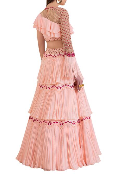 Shop Limerick By Abirr N' Nanki Pink Embroidered Lehenga Set at Aza Fashions Shop_Limerick By Abirr N' Nanki_Pink Embroidered Lehenga Set _at_Aza_Fashions