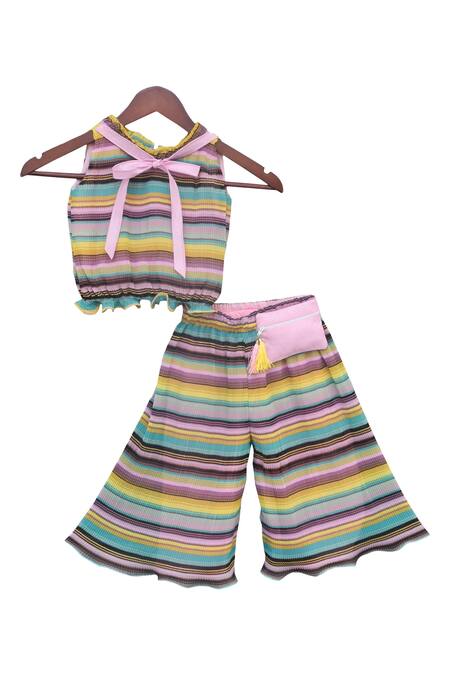 Fayon Kids_Multi Color Striped Top And Pant Set _Online_at_Aza_Fashions