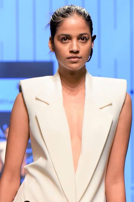 Shop_Nikhil Thampi_White Notch Lapel Jacket With Pant _at_Aza_Fashions