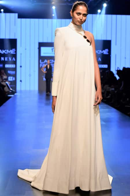 Nikhil Thampi Trapeze High Neck Gown 