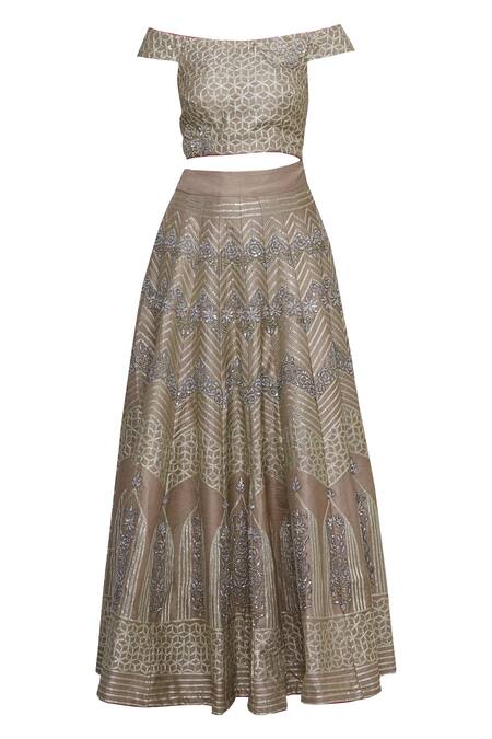 Buy Neha Khullar Beige Silk, Organza Embroidered Lehenga Set Online at Aza Fashions Buy_Neha Khullar_Beige Silk, Organza Embroidered Lehenga Set _Online_at_Aza_Fashions
