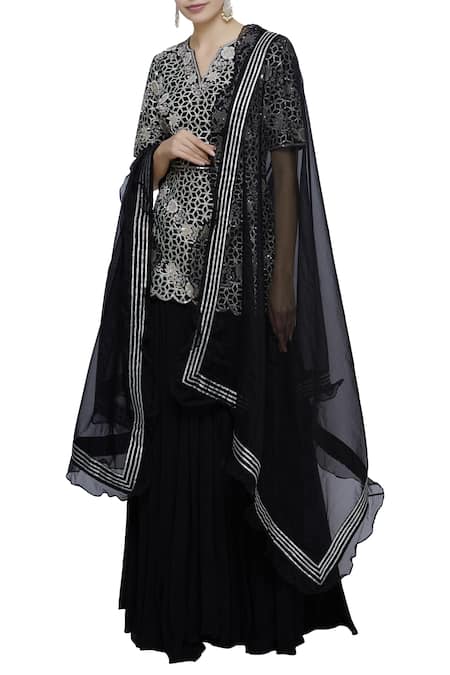 Neha Khullar Chanderi Silk Kurta Palazzo Set 