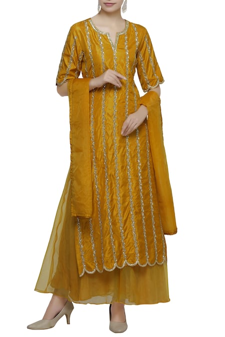 Neha Khullar Embroidered Kurta Palazzo Set 