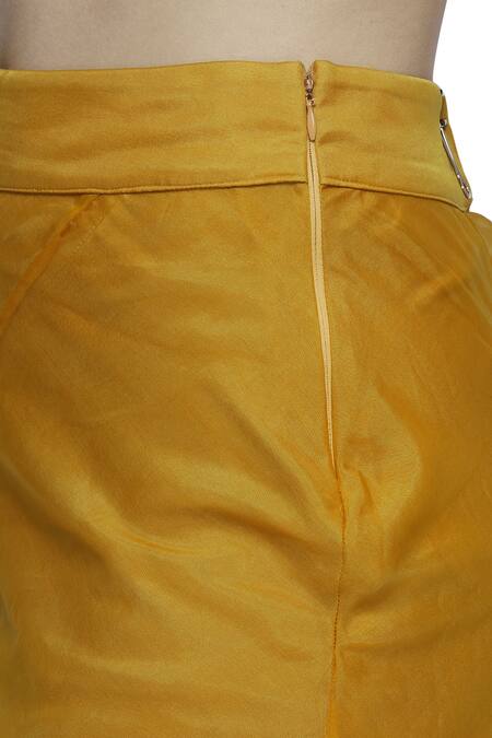 Neha Khullar Yellow Raw Silk, Organza Split Embroidered Kurta Palazzo Set at Aza Fashions Neha Khullar_Yellow Raw Silk, Organza Split Embroidered Kurta Palazzo Set _at_Aza_Fashions