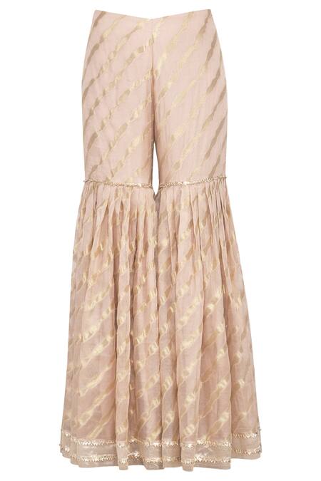 Buy_Devnaagri_Pink Round Embroidered Kurta Sharara Set_Online_at_Aza_Fashions