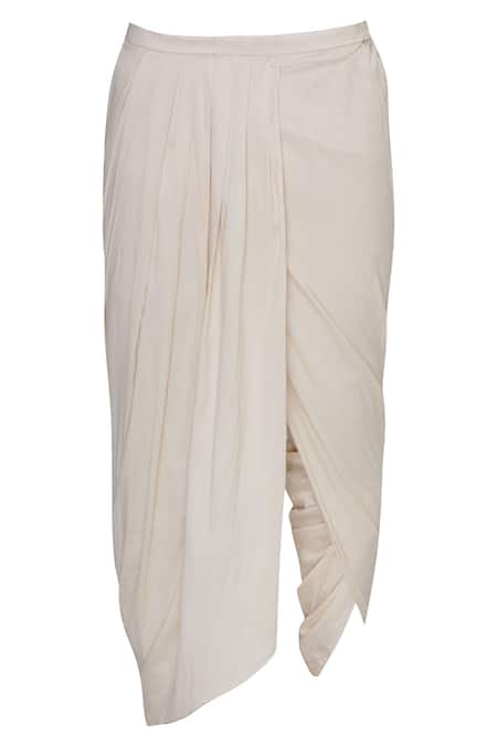 Shop Pranay Baidya Peach Cotton Silk Dhoti Pant at Aza Fashions Shop_Pranay Baidya_Peach Cotton Silk Dhoti Pant _at_Aza_Fashions