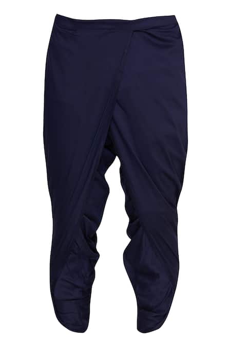 Shop Pranay Baidya Blue Cotton Silk Dhoti Pant at Aza Fashions Shop_Pranay Baidya_Blue Cotton Silk Dhoti Pant _at_Aza_Fashions