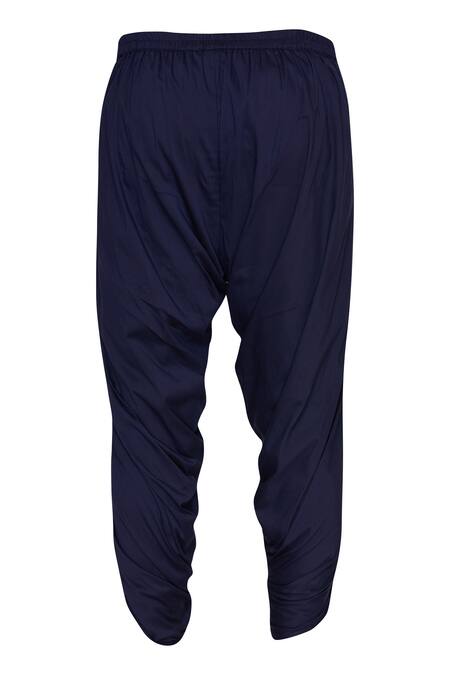 Pranay Baidya Blue Cotton Silk Dhoti Pant Online at Aza Fashions Pranay Baidya_Blue Cotton Silk Dhoti Pant _Online_at_Aza_Fashions