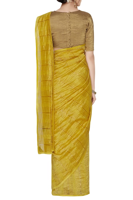 Shop Pranay Baidya Yellow Chanderi Saree at Aza Fashions Shop_Pranay Baidya_Yellow Chanderi Saree _at_Aza_Fashions