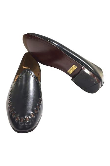Buy_Artimen_Black Cutwork Loafers _Online_at_Aza_Fashions