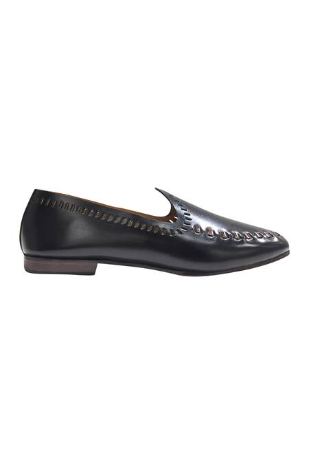 Shop_Artimen_Black Cutwork Loafers _Online_at_Aza_Fashions