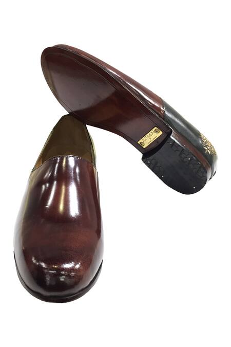 Buy_Artimen_Black Patch Embroidered Block Heel Loafers _Online_at_Aza_Fashions