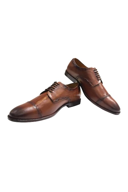Artimen Brown Handcrafted Oxford Shoes For Men