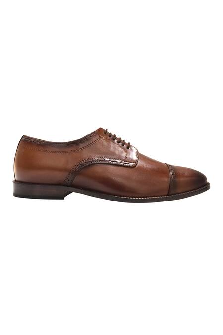 Shop_Artimen_Brown Plain Handcrafted Oxford Shoes _Online_at_Aza_Fashions