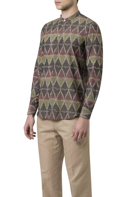 Shop_Suketdhir_Multi Color Cotton Print Shirt _Online_at_Aza_Fashions