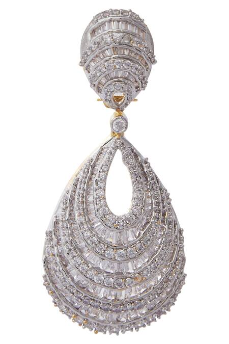 Moh-Maya By Disha Khatri_Gold Plated Crystals Danglers _Online_at_Aza_Fashions