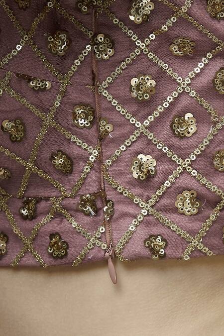 Shop_Abhi Singh_Grey Plunge Neck Hand Embroidered Bridal Lehenga Set _Online_at_Aza_Fashions