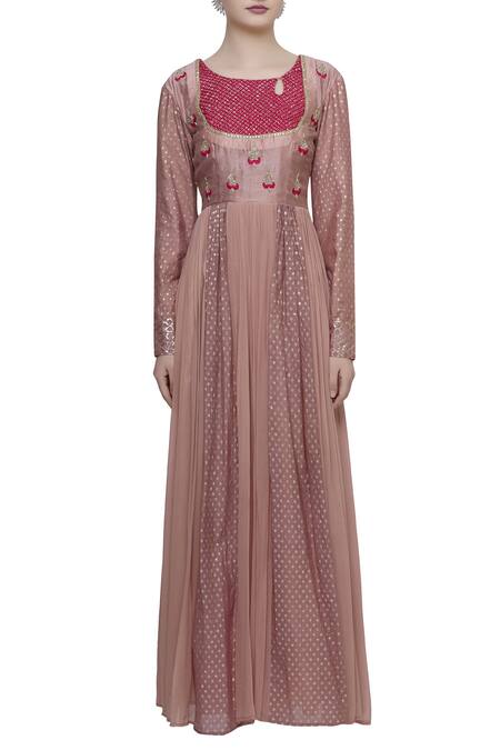Abhi Singh Pink Round Hand Embroidered Anarkali Set Online at Aza Fashions Abhi Singh_Pink Round Hand Embroidered Anarkali Set _Online_at_Aza_Fashions