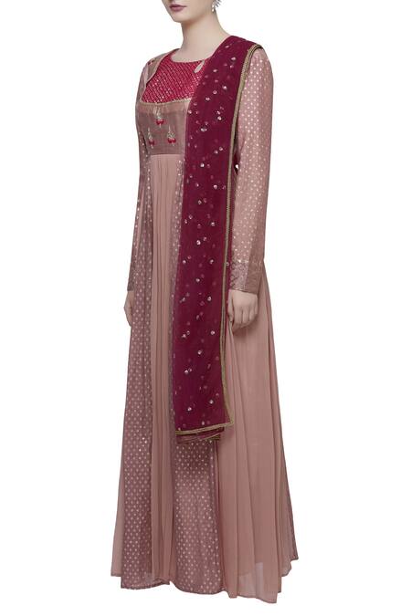 Shop Abhi Singh Pink Round Hand Embroidered Anarkali Set Online at Aza Fashions Shop_Abhi Singh_Pink Round Hand Embroidered Anarkali Set _Online_at_Aza_Fashions