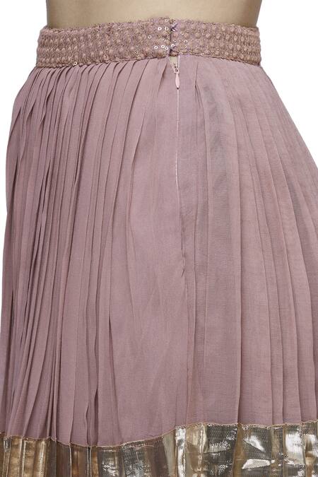 Shop Abhi Singh Pink V Neck Embroidered Peplum Blouse And Lehenga Set Online at Aza Fashions Shop_Abhi Singh_Pink V Neck Embroidered Peplum Blouse And Lehenga Set _Online_at_Aza_Fashions