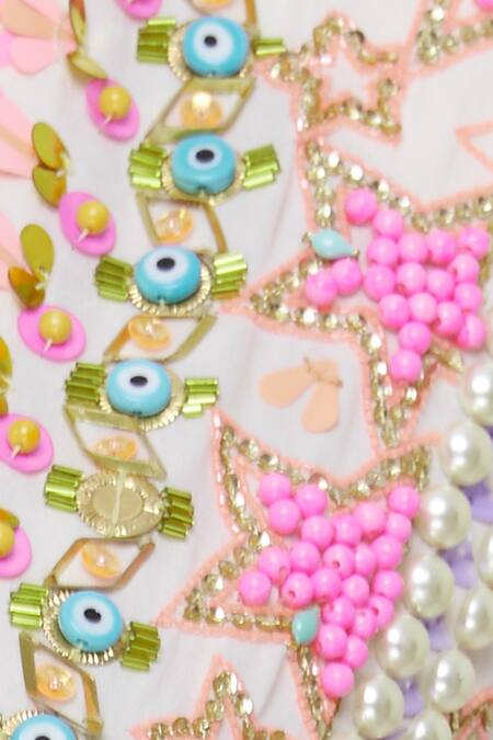 Papa Dont Preach_White Georgette Embroidered Shirt And Skirt Set_at_Aza_Fashions