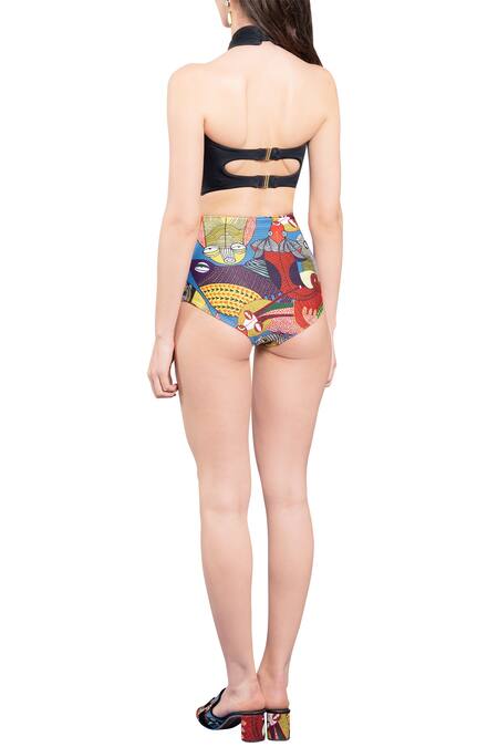 Shop Shivan & Narresh Black Italian Jersey Two Piece Bikini Set at Aza Fashions Shop_Shivan & Narresh_Black Italian Jersey Two Piece Bikini Set_at_Aza_Fashions