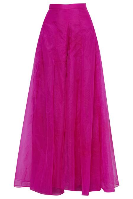 Shop_Neha Khullar_Pink Silk V Neck Embroidered Kurta Palazzo Set _Online_at_Aza_Fashions