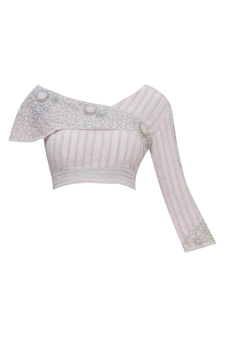 Buy Neha Khullar Pink Chiffon Bead And Cutdana Embellished Wide Pre-draped Saree Set Online at Aza Fashions Buy_Neha Khullar_Pink Chiffon Bead And Cutdana Embellished Wide Pre-draped Saree Set _Online_at_Aza_Fashions