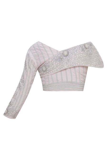 Shop Neha Khullar Pink Chiffon Bead And Cutdana Embellished Wide Pre-draped Saree Set Online at Aza Fashions Shop_Neha Khullar_Pink Chiffon Bead And Cutdana Embellished Wide Pre-draped Saree Set _Online_at_Aza_Fashions