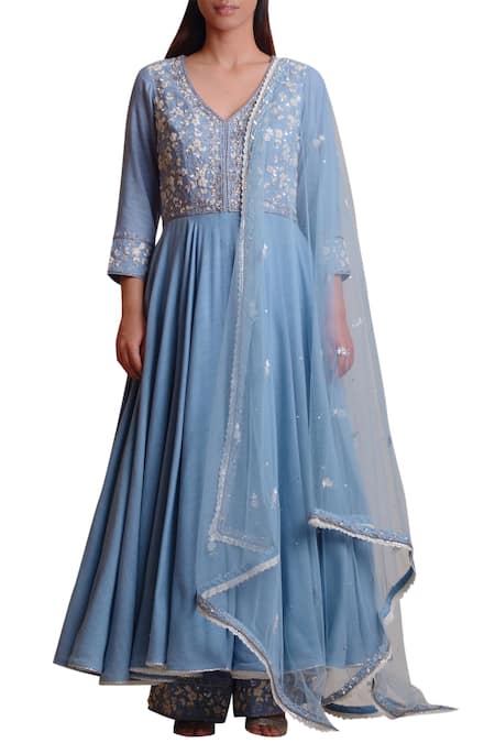 Sue Mue Handloom Embroidered Anarkali Set 