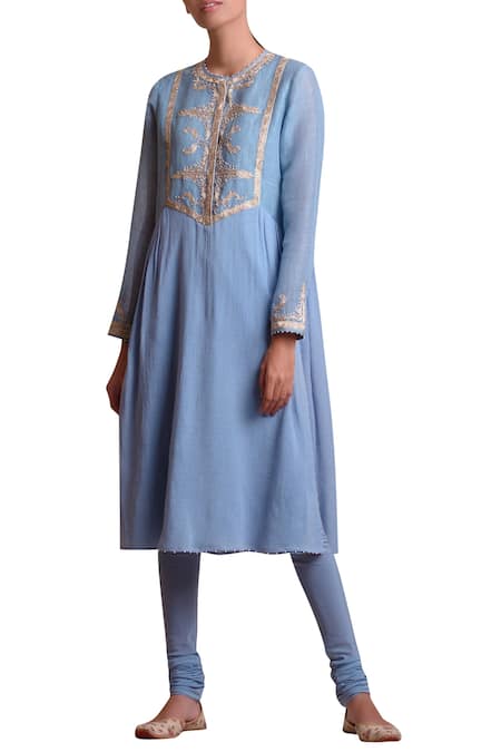 Sue Mue Linen embroidered kurta set 