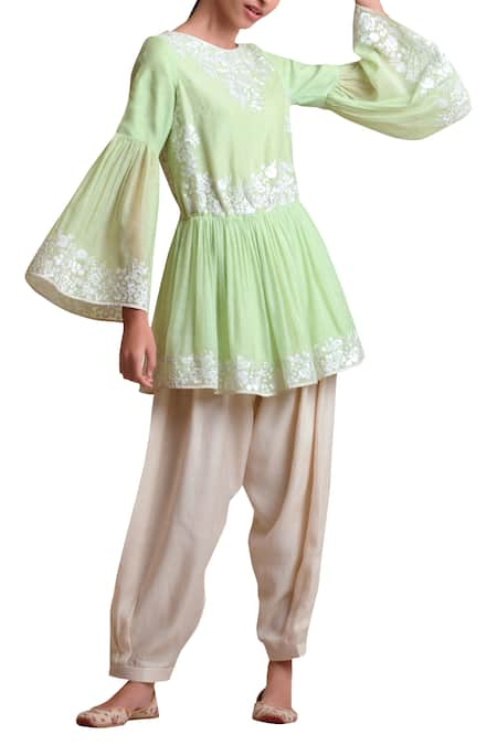 Sue Mue Embroidered  peplum kurta 