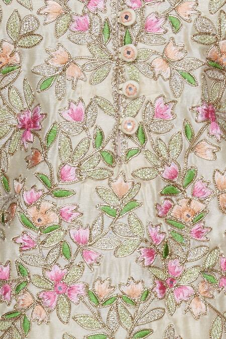 Tamanna Punjabi Kapoor Beige Hand Embroidered Kurta Sharara Set at Aza Fashions Tamanna Punjabi Kapoor_Beige Hand Embroidered Kurta Sharara Set_at_Aza_Fashions
