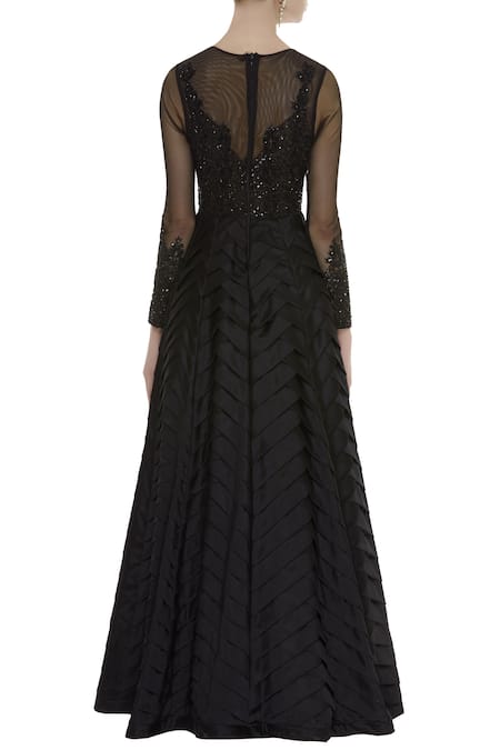 Shop Neha Mehta Couture Black Embellished Gown at Aza Fashions Shop_Neha Mehta Couture_Black Embellished Gown _at_Aza_Fashions