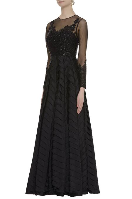 Shop Neha Mehta Couture Black Embellished Gown Online at Aza Fashions Shop_Neha Mehta Couture_Black Embellished Gown _Online_at_Aza_Fashions