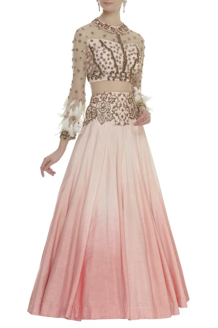 Neha Mehta Couture Pink Embroidered Lehenga Set 