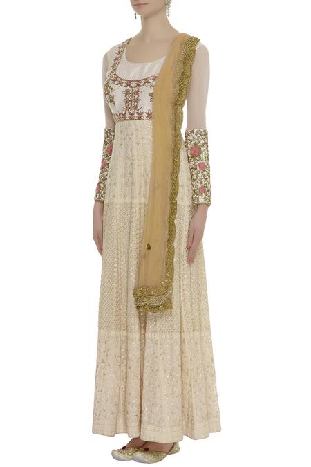 Shop Neha Mehta Couture Peach Round Hand Embroidered Anarkali Set Online at Aza Fashions Shop_Neha Mehta Couture_Peach Round Hand Embroidered Anarkali Set _Online_at_Aza_Fashions