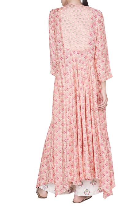 Shop_Grassroot By Anita Dongre_Floral Print Asymmetric Kurta_at_Aza_Fashions