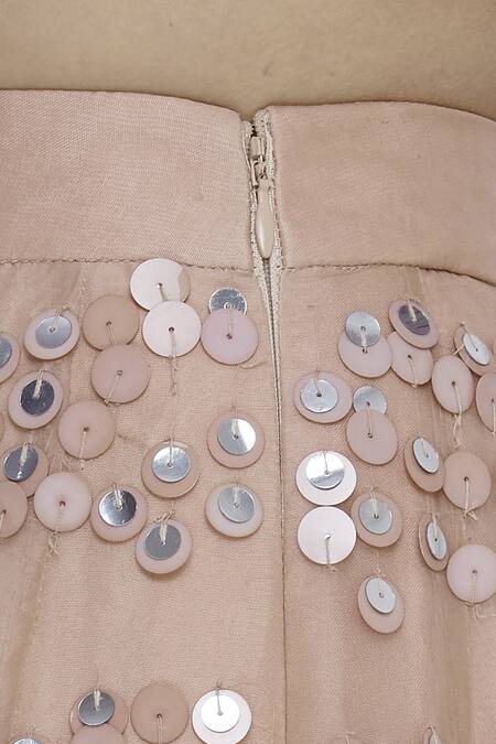 Shop_Maison Blu_Peach Organza Embroidered Lehenga Set_Online_at_Aza_Fashions