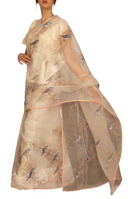 Nakita Singh White Organza Embroidered Saree