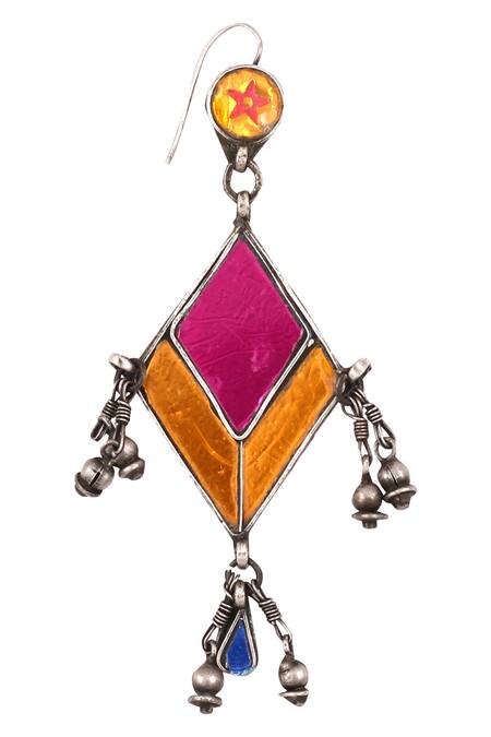 Buy Sangeeta Boochra Yellow Beads Multicolor Metal Dangler Earrings Online at Aza Fashions Buy_Sangeeta Boochra_Yellow Beads Multicolor Metal Dangler Earrings _Online_at_Aza_Fashions