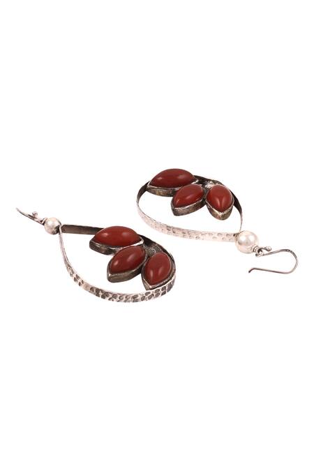 Sangeeta Boochra_Silver Plated Stones Drop Earrings _Online_at_Aza_Fashions