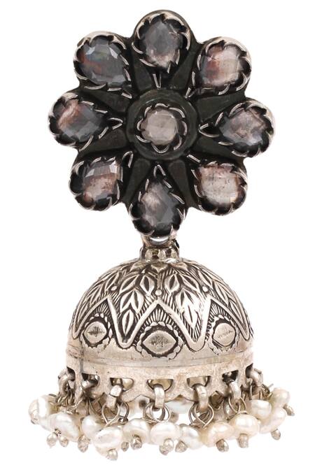 Buy Sangeeta Boochra Gold Plated Carved Beaded Jhumkas Online at Aza Fashions Buy_Sangeeta Boochra_Gold Plated Carved Beaded Jhumkas _Online_at_Aza_Fashions