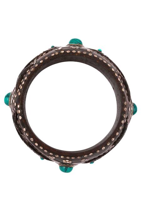 Sangeeta Boochra_Black Stones Studded Bangle_Online_at_Aza_Fashions