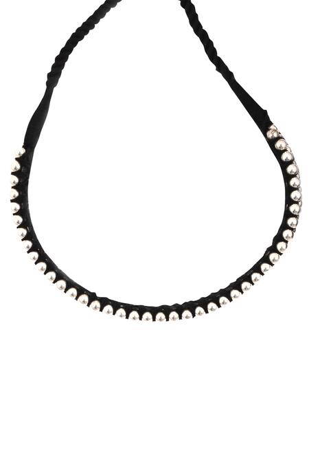 Sangeeta Boochra_Silver Plated Metal Choker Necklace _Online_at_Aza_Fashions